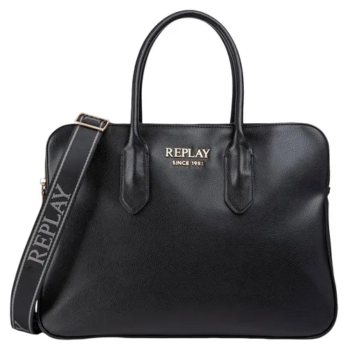 REPLAY Laptoptasche Shopper Black - Stilvolle Aufbewahrung für Ihren Laptop - Moderne Handtasche mit gepolstertem Laptopfach und vielseitigen Fächern. Ideal für den täglichen Einsatz, bietet sie ausreichend Platz für Essentials und überzeugt durch ihr minimalistisches Design.