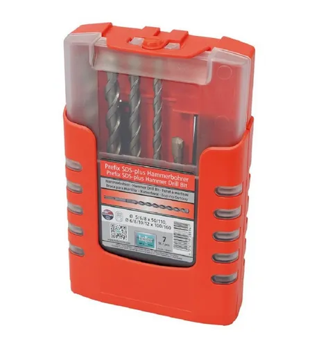 Heller Hammerbohrer Satz 7-teilig SDS-plus Ø 5 - 12 mm - Bohrer für Beton & Stein, ideal für professionelle Anwendungen mit hoher Schlagfestigkeit und Langlebigkeit.