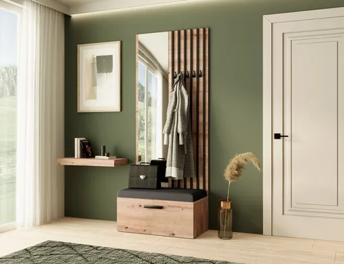 Garderobe MARGARET II mit Spiegel und Schuhschrank