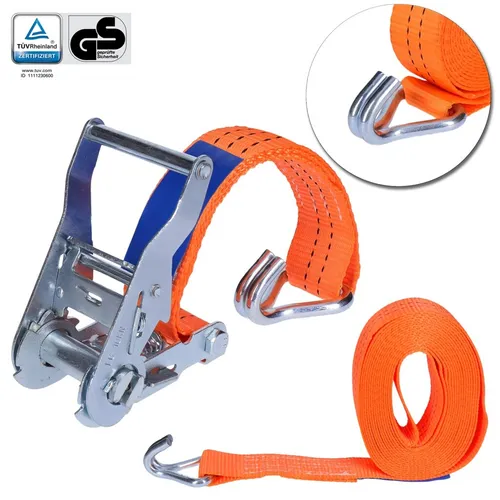 Spanngurt 2tlg Ratsche Spitz- Haken 2000kg, 2 Tonnen, Zurrgurt Ratschengurt - 6m