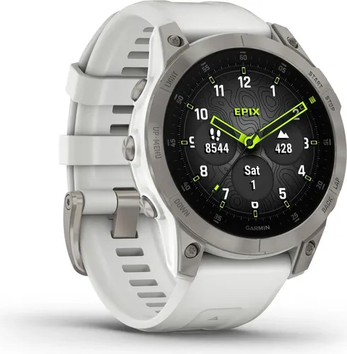 Garmin EPIX (Gen 2) - Schneeweiß Titan Titan, hochwertige Smartwatch mit GPS und umfangreichen Fitnessfunktionen