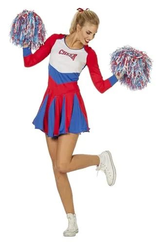 WILBERS & WILBERS Cheerleader Kostüm Damen – Sportliches Kleid für Karneval - Sportliches Cheerleader Kostüm für Damen in Größe 38: Dynamisches rot-weiß-blaues Kleid mit figurbetontem Schnitt und bequemem Stretchstoff. Ideal für Karneval und Mottopartys, mit praktischem Reißverschluss und pflegeleichtem Material.