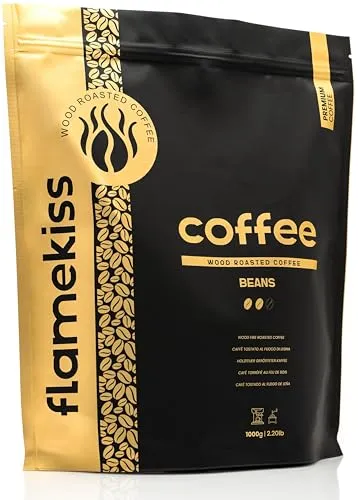 Flamekiss Kaffeebohnen 1 kg – Hochwertige, handwerklich über Holzfeuer geröstete Arabica- und Robusta-Espressobohnen für ein reichhaltiges, aromatisches Kaffeeerlebnis aus ganzen Bohnen