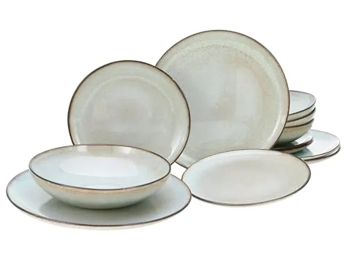 Creatable Tafelservice 12-teilig, Grau in grau von CreaTable