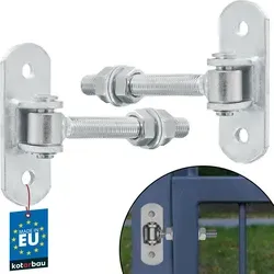 KOTARBAU® 2.Stk Torangel Verzinkt Gewinde M 16 mm Einstellbar Mit Anschraubblech Torscharnier Regulierbar Mit Federklemme Torscharniere Hängescha...