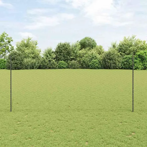 vidaXL Zaun mit Pfosten Grau 1.4 x 10 m Stahl - Gartenzaun aus hochwertigem Stahl, wetterfest und rostbeständig. Ideal für Gärten und Terrassen, sorgt für Privatsphäre und ist einfach zu montieren.