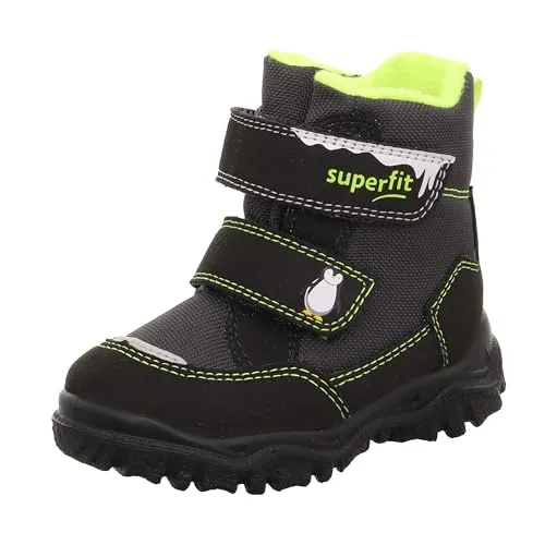 Superfit Jungen Stiefel Husky 1 schwarz/gelb - Wasserdichter Wanderschuh für Jungen, ideal für Winterabenteuer mit dickem Futter, flexible Laufsohle und reflektierenden Elementen für Sicherheit.