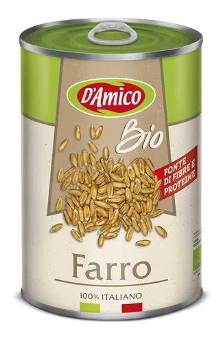 D'Amico Farro Bio-Dinkel Natürlich Gekocht Italienischer Herkunft 400g Dose