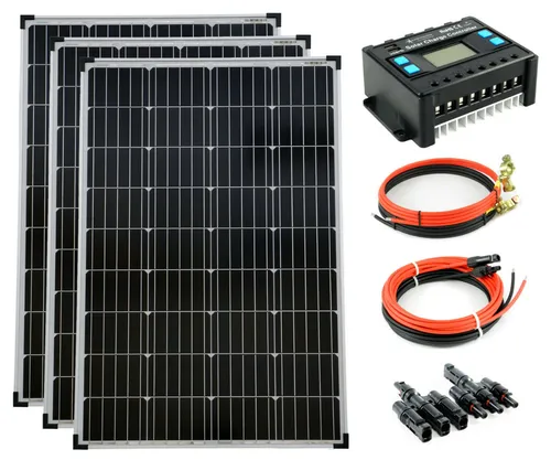 solartronics Solar Set 3x100 Watt Modul Mono 20A Laderegler Kabel Photovoltaik