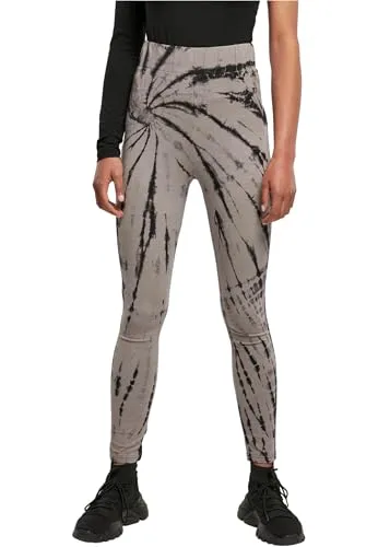 Urban Classics Damen Tie Dye High Waist Leggings - Leggings für Damen mit figurnahem Schnitt und hohem elastischen Bund, ideal für stylishe Streetwear-Outfits in Batik-Optik.