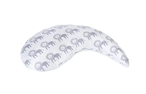 Set Theraline Stillkissen Yinnie & Spucktuch Blaubär | Schmuse- und Lesekissen 135 cm x 35 cm | Bauchstützkissen mit sandfeinen Perlen | Schmusekissen inkl. Außenbezug