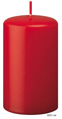 4er Set Adventskranzkerzen, Stumpenkerzen Rot 6 x 5 cm Made in Germany