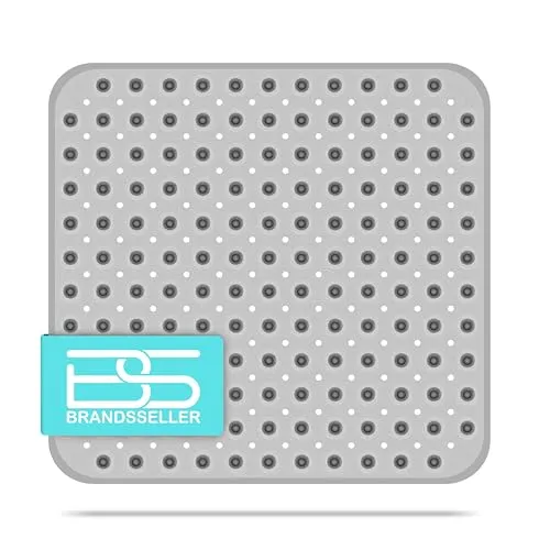 Brandsseller Duschmatte 53x53 cm Duscheinlage Badewanneneinlage mit Noppen Grau Transparent