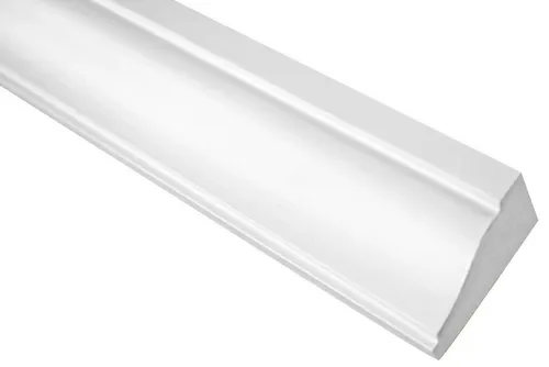 Hexim Stuckleiste CR825, 2 Meter / 1 Leiste, Stuckleisten Wand flach modern, PU Hartschaum weiß