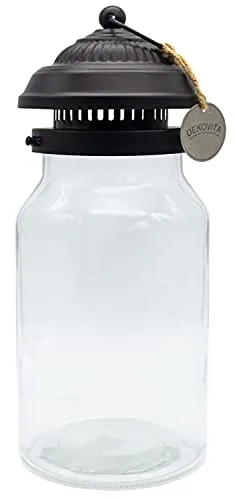 Dekovita Terrarium Glas mit Deckel - 5L Dekoglas Glas-Laterne Vase - 16x41cm Pflanzenglas DIY Flaschengarten