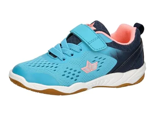 Lico Unisex Kinder Key Vs Hallenturnschuhe, Türkis Marine Rosa, 31 EU - Laufschuhe für Kinder, ideal für Hallensport mit rutschfester Gummisohle und bequemer Schnürung für optimalen Halt.