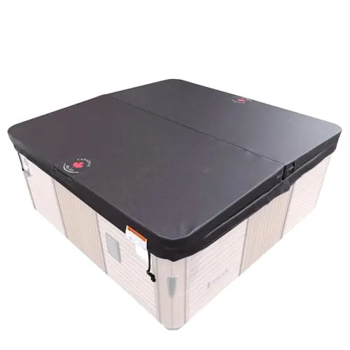 CANADIAN SPA CO. Isolierabdeckung PROLINE, 198 x 198 cm, Grau, 7,5 cm dick, Poolabdeckung eckig, Abdeckung für Whirlpool