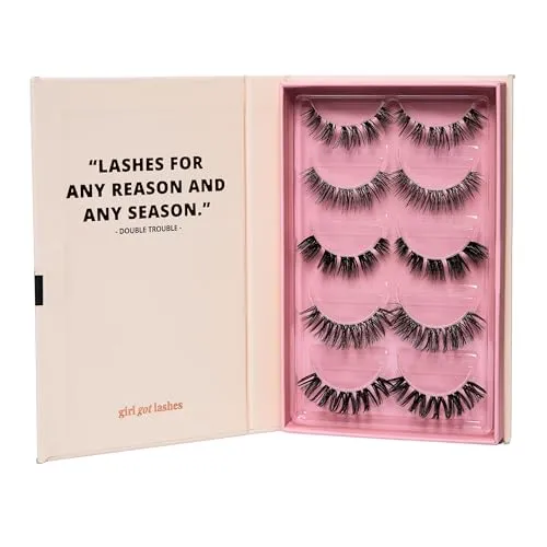GirlGotLashes Double Trouble Wimpernextensions - Künstliche Wimpern für einen professionellen Look zuhause. Mit 5 DD-Curl-Paaren für jeden Anlass. Halten bis zu 7 Tage, einfach in 10 Minuten anzubringen!