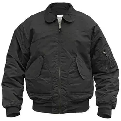 US Fliegerjacke CWU Basic Schwarz XXL - Funktionsjacke aus strapazierfähigem Nylon, ideal für kalte Tage, mit mehreren praktischen Taschen und warmem Futter für optimalen Komfort.