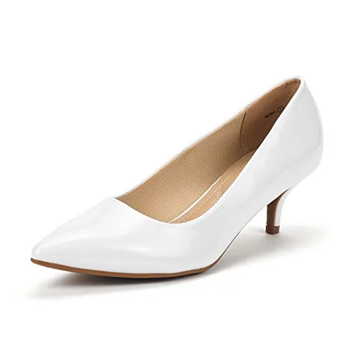 DREAM PAIRS Damen Klassische Pumps mit Stiletto und Spitzen zulaufenden Absätze Hochzeit Arbeitschuhe,Size 38,Weiss/Pat,Moda