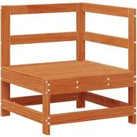 vidaXL Gartenecksofa aus massivem Kiefernholz – Wachsbraun