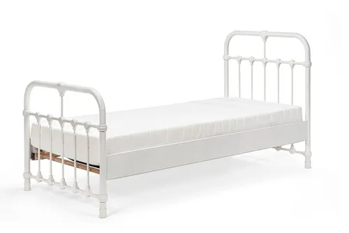 BedBox Metallbett Erma, eleganter Designklassiker in Weiß von BedBox