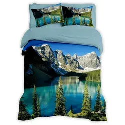 TRAUMSCHLAF Bettwäsche Bergsee, 2-teilig in blau von Traumschlaf