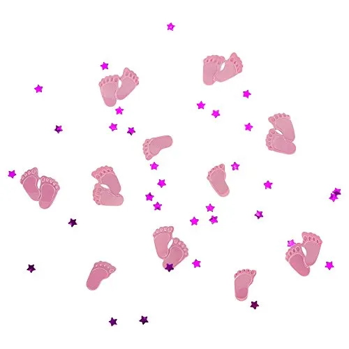 Konfetti Füße Pink Rosa Füßchen Tisch Dekoration Geburt Taufe