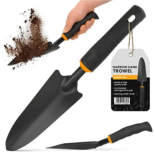 Blumenkelle 6 cm Handkelle Handliche Schaufel Pflanzkelle Kleinere Pflanzarbeiten Blumen-Schäufelchen Rutschfester Ergonomischer Griff Gartenschaufel Qualitätsstahl Gartenwerkzeuge Umpflanzen