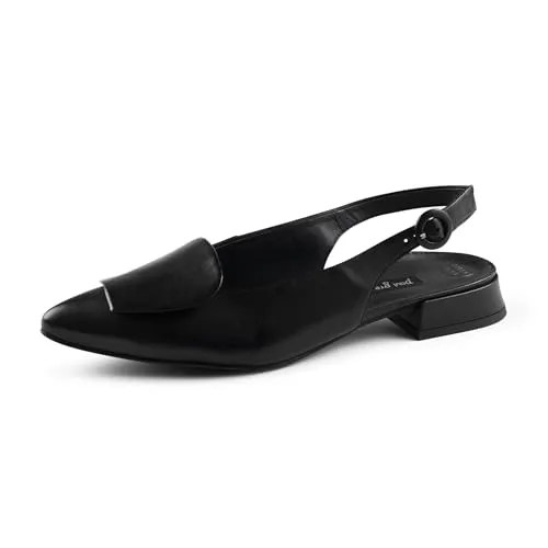 Paul Green Damen Sling Ballerinas - Elegante Slip-Ons für den Sommer - Hausschuhe mit Leder-Innenmaterial und bequemen Blockabsatz (2 cm), ideal für stilvolle Sommertage.