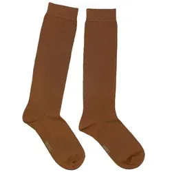 WERI SPEZIALS Strumpfhersteller GmbH Kniestrümpfe Damen Kniestrümpfe >>Einfarbig: Natur<< weiche Baumwolle braun 39-42
