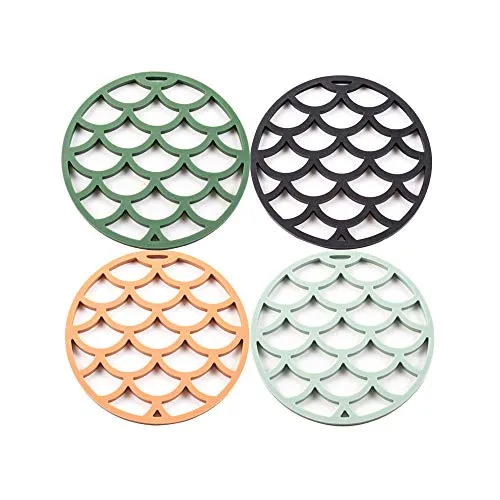 Silikon-Untersetzermatten, Hot Pot Holder Hitzebeständige und rutschfeste Hot Pads für Küche (4 Stück)