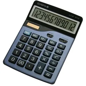 Olympia Taschenrechner LCD 5112, 12-stelliges LC-Display, Solar- und Batteriebetrieb