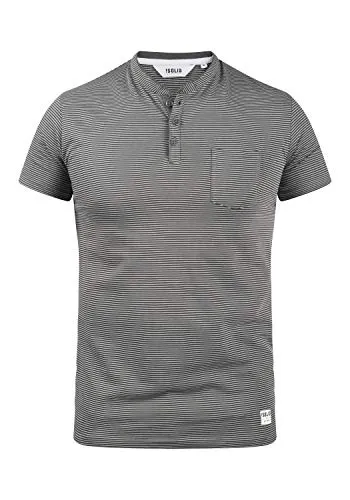 !Solid Alfi Herren T-Shirt Kurzarm Shirt mit Stehkragen, Größe:L, Farbe:Dark Grey Melange (8288)