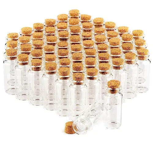 com-four® 60x Reagenzglas mit Korken 10 ml, Set Mini Glasfläschchen, kleine Gewürzgläser, Gläschen zum Befüllen, Korken Glasflaschen zur Aufbewahrung von Ölen, Gewürzen, Kräutern, Tee (060 Stück)