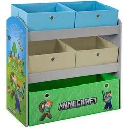 Minecraft Kinderregal - 3 Fächer für kreative Kids - Kinderzimmermöbel mit 3 Fächern, ideal für Minecraft-Fans. Das Regal in Blau, Grau und Grün bietet eine praktische Lösung zur Aufbewahrung und fördert die Ordnung im Kinderzimmer.