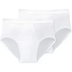 Schiesser Slip 2-Pack 'Essentials' - Weiß, Größe 7 - Herrenunterhosen, 100% Baumwolle für hohen Tragekomfort und Maschinenwäsche geeignet. Ideal für den täglichen Gebrauch.