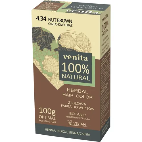 Venita Herbal Hair Color ziołowa farba do włosów 4.34 Orzechowy Br 5902101519298