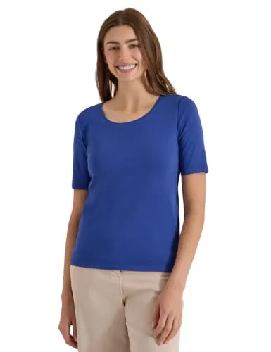 Damen Basic T-Shirt mit Rundhals in Unifarbe von CECIL