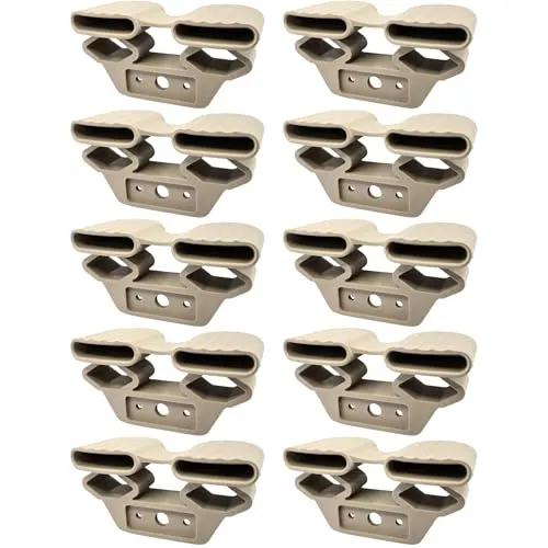 cyclingcolors 10x Doppel-Lattenhalter Lang 38 x 8 mm Elastomer für Lattenrost Holzrahmen Bett Endkappen Befestigung Schraube Zapfen, beige