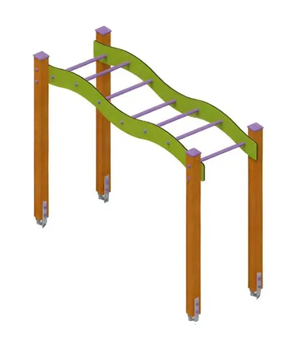 Spielplatz Hangelbalken Abenteuerbrücke für Kinder - Robuster Hangelbalken für Kinder von 1-11 Jahren, fördert die motorischen Fähigkeiten und sorgt für Spielspaß im Freien. Einfach zu montieren und modern im Design.