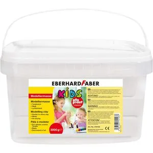 EBERHARD FABER Modelliermasse EFA Plast KIDS 3 kg im Eimer - Modelliermasse für kreative Kinder, einfach zu verarbeiten und lufttrocknend, ideal für Bastelprojekte und Schulprojekte.