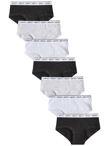 NEXT Hipster-Slips 7er-Pack Schwarz/Grau/Weiß für Jungen 9-10 Jahre - Funktionsunterwäsche für Jungen, bequem und stylisch mit zeitlosen Essentials in trendigen Farben.