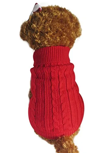 Strickwolle Hundepullover Hundemantel Hundejacke Hunde Weste Winter Herbst warme Hundebekleidung für Kleine und Mittlere Hunde Teddy Chihuahua Shiba Dachshund Bulldog XS S M L