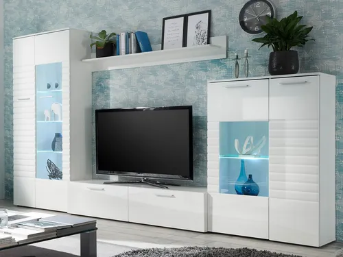 Stella Trading New Long Wohnwand Komplett-Set in Weiß von HBZ
