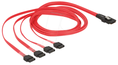 DELOCK 83074 - miniSAS SFF-8087 > 4x SATA 7 Pin 1 m