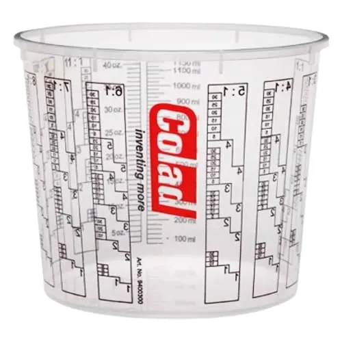 Colad 10x Mischbecher mit Maßstab 1400 ml LACK FÜLLER - Becher ohne Deckel
