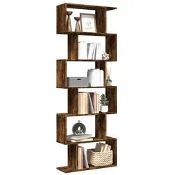 vidaXL Raumteiler-Bücherregal 6 Etagen Räuchereiche von vidaXL