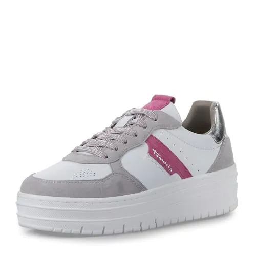 Tamaris M2377343 Sneaker grau 41 EU - Sneaker in Größe 41 EU, Farbe 248 Light Grey Combo, aus hochwertigem Glattleder und Textil, ideal für lässige Outfits und täglichen Komfort.