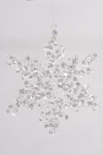 Hänger Flocke Schneeflocke geeist transparent Aufhänger Baumschmuck Weihnachten Weihnachtsdeko Fensterdeko Türdeko Tischdeko 18 cm